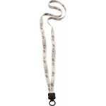 1/2" Waffle Weave Dye Sublimated Lanyard W/ Plastic Clamshell & O-Ring with Logo