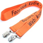 3/4" Screen Printed Bamboo Double Ended Attachement Lanyard with Logo
