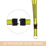 Logo Branded 3/4" Woven Detachable Lanyard w/ Split Ring and Back Breakaway - "Elite" We