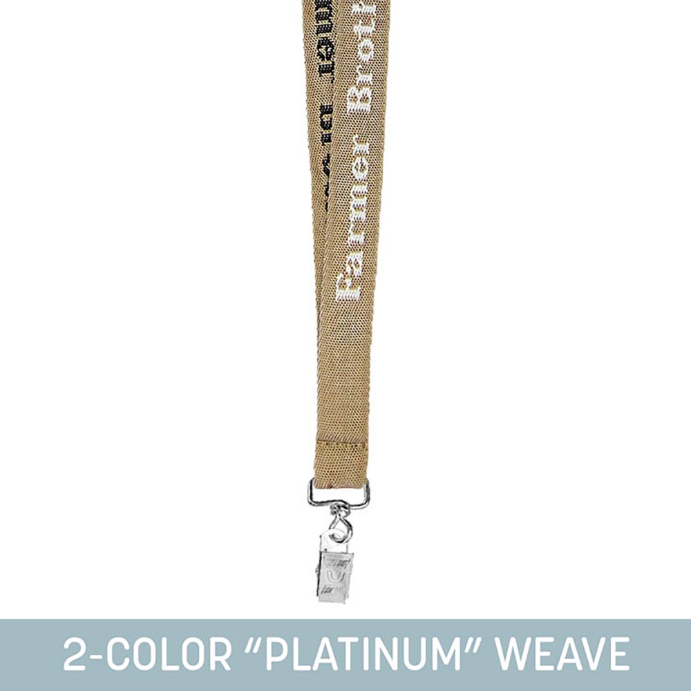 3/4" Woven Lanyard w/ Swivel Bulldog Clip - "Platinum" Weave with Logo 3/4" Woven Lanyard w/ Swivel Bulldog Clip - "Platinum" Weave with Logo