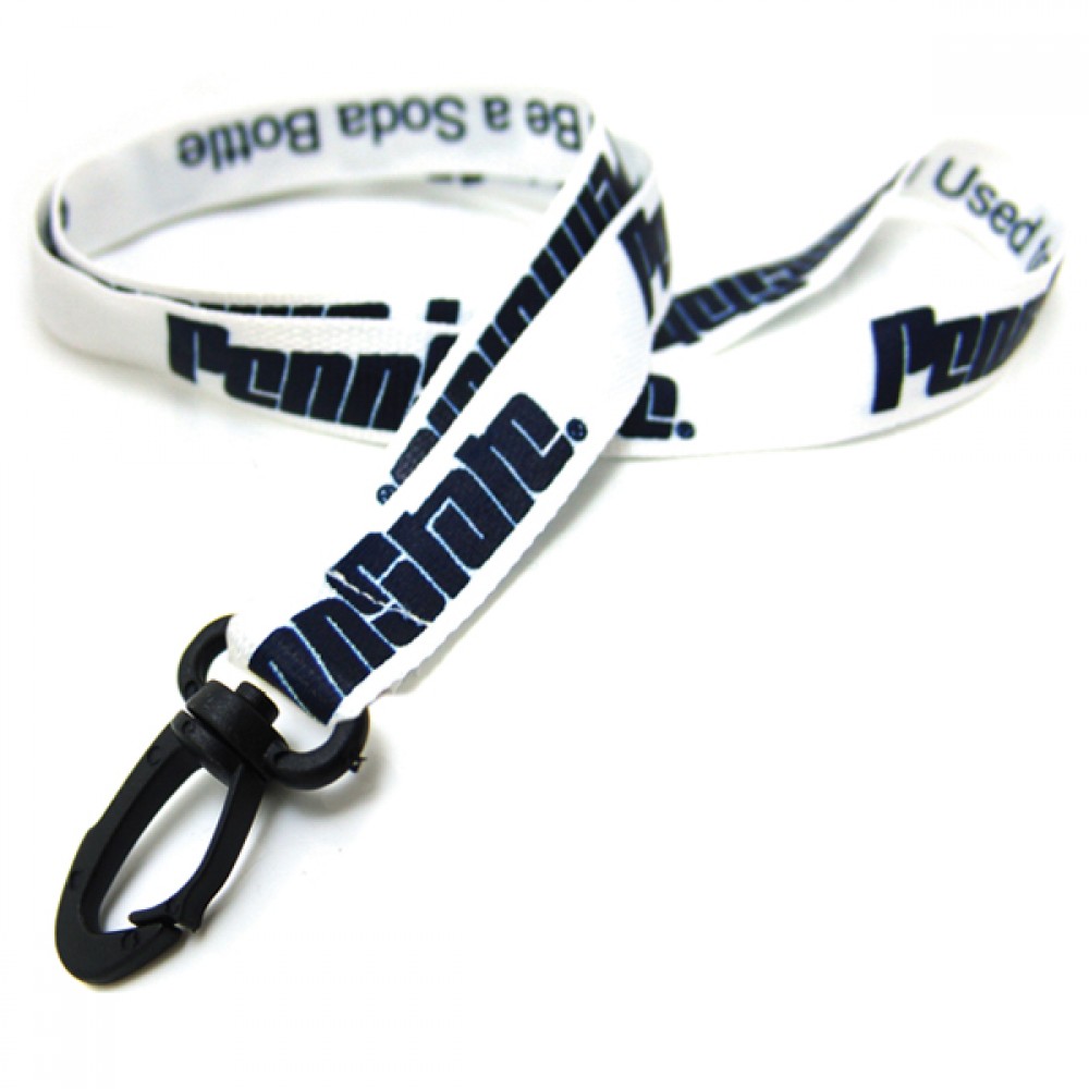 3/8" Silkscreened Recycled Lanyard w/ J Hook with Logo