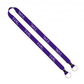 Import Rush 3/4" Polyester 2-Ended Lanyard With Dual Silver Metal Crimp & Split-Ring with Logo