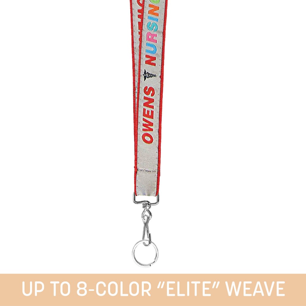 Custom 3/4" Woven Lanyard w/ Swivel Snap & Split Ring - "Elite" Weave