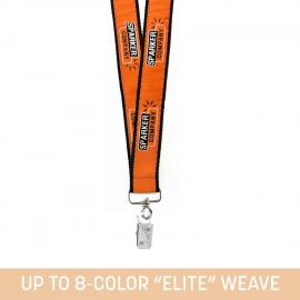 Customized 1" Woven Lanyard w/ Swivel Bulldog Clip- "Elite" Weave