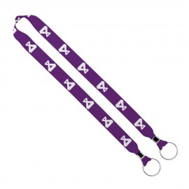 Personalized IMPORT Rush 1" Dye-Sublimated 2-Ended Lanyard with Dual Silver Metal Crimp & Split-Ring