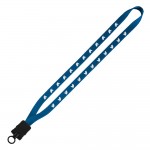 1/2" Smooth Nylon Lanyard W/Plastic Snap Buckle Release & O-Ring with Logo