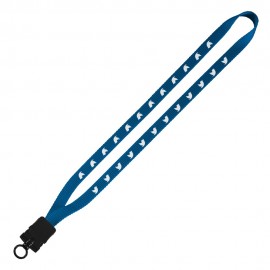 1/2" Smooth Nylon Lanyard W/Plastic Snap Buckle Release & O-Ring with Logo