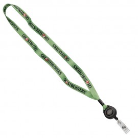 Personalized Out Of Stock- 5/8" Tubular Polyester Dye Sublimated Lanyard W/Retractable Badge Reel