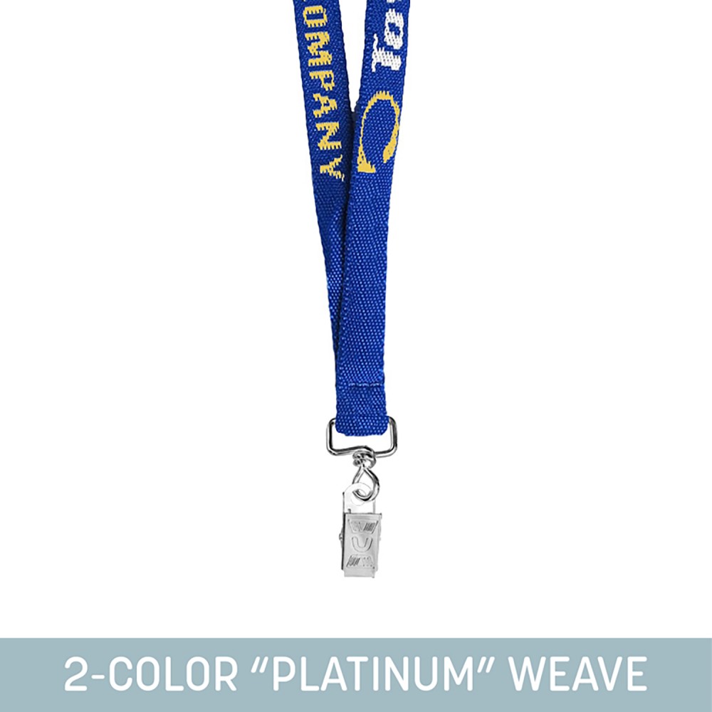 Customized 1/2" Woven Lanyard w/ Swivel Bulldog Clip - "Platinum" Weave Customized 1/2" Woven Lanyard w/ Swivel Bulldog Clip - "Platinum" Weave