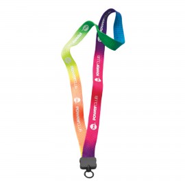 3/4" Tie Dye Lanyard with Plastic Clamshell & O-Ring with Logo