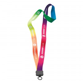 Logo Branded 3/4" Tie Dye Lanyard W/ Plastic Clamshell & O-Ring