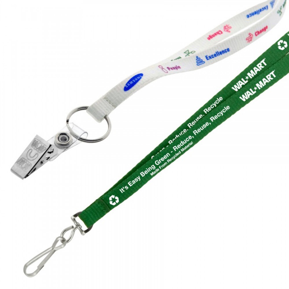 Personalized 3/8" Recycled Screen Printed Lanyard Personalized 3/8" Recycled Screen Printed Lanyard