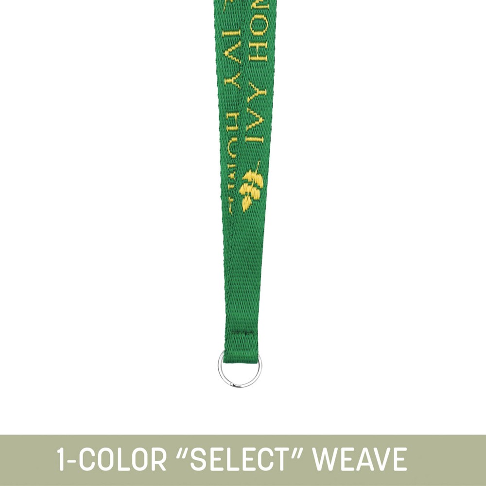 1/2" Woven Lanyard w/ Split Ring - "Select" Weave with Logo