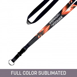 1/2" Full Color Sublimated Detachable Lanyard w/ Split Ring with Logo