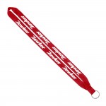Customized Import Rush 3/4" Polyester Lanyard With Sewn Silver Metal Split-Ring