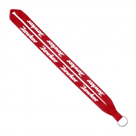 Promotional IMPORT Rush 3/4" Polyester Lanyard with Sewn Silver Metal Split-Ring