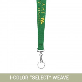 Customized 1/2" Woven Lanyard w/ Swivel Snap & Split Ring - "Select" Weave