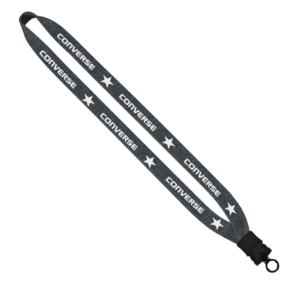 Logo Imprinted 3/4" Heathered Lanyard With Plastic Snap-Buckle Release And O-Ring Logo Imprinted 3/4" Heathered Lanyard With Plastic Snap-Buckle Release And O-Ring