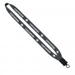 Logo Imprinted 3/4" Heathered Lanyard With Plastic Snap-Buckle Release And O-Ring