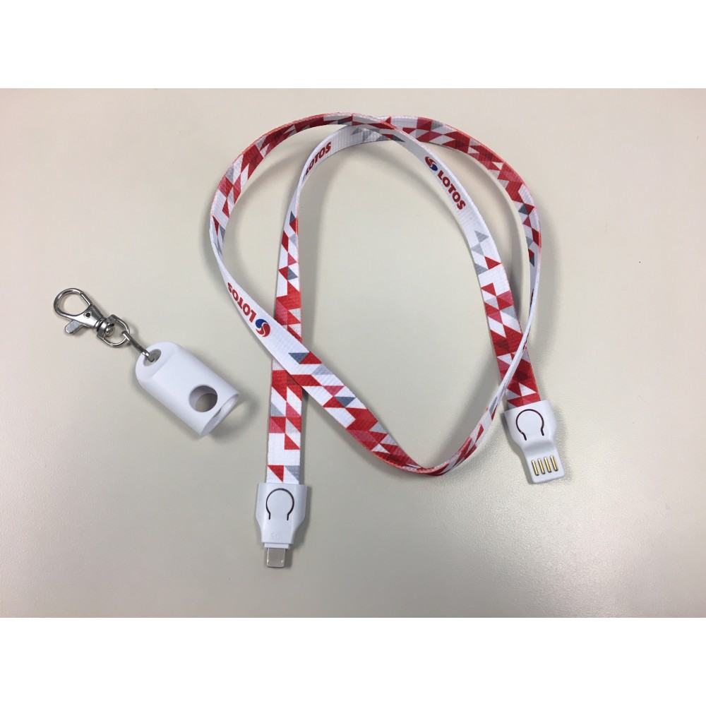 2-IN-1 Lanyard USB Data Transfer Cable Logo Imprinted 2-IN-1 Lanyard USB Data Transfer Cable Logo Imprinted
