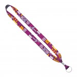 3/4" Dye-Sublimated Lanyard With Silver Tone Metal Crimp & Split Ring with Logo