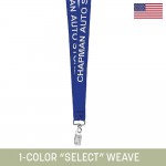 Logo Branded 3/4" Woven Lanyard w/ Swivel Bulldog Clip - "Select" Weave