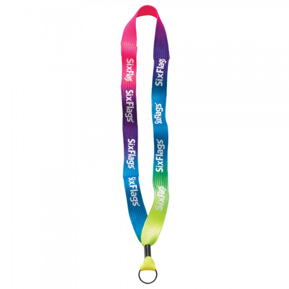 3/4" Tie Dye Lanyard with Metal Crimp & Metal Split-Ring with Logo 3/4" Tie Dye Lanyard with Metal Crimp & Metal Split-Ring with Logo