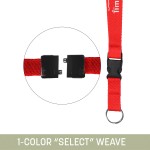 Custom 3/4" Woven Detachable Lanyard w/ Split Ring and Back Breakaway- "Select" We