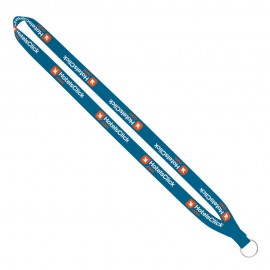 Personalized Import Rush 5/8" Dye-Sublimated Lanyard With Sewn Silver Metal Split-Ring