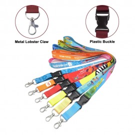 Customized 1'' Full Color Breakaway Lanyard With Lobster