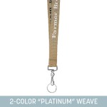 3/4" Woven Lanyard w/ Swivel Snap & Split Ring - "Platinum" Weave with Logo