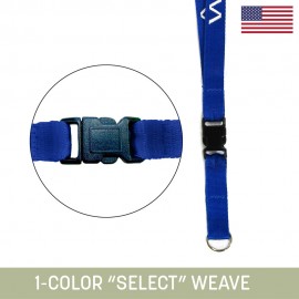 1/2" Woven Detachable Lanyard w/ Split Ring & Back Breakaway - "Select" Wea with Logo