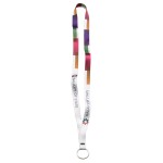 1/2" Polyester Dye Sublimated Sewn Lanyard With Black Metal Split Ring with Logo