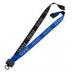 Custom Multi Color 3/4" Polyester Lanyard w/Plastic Clamshell & Convenience Release
