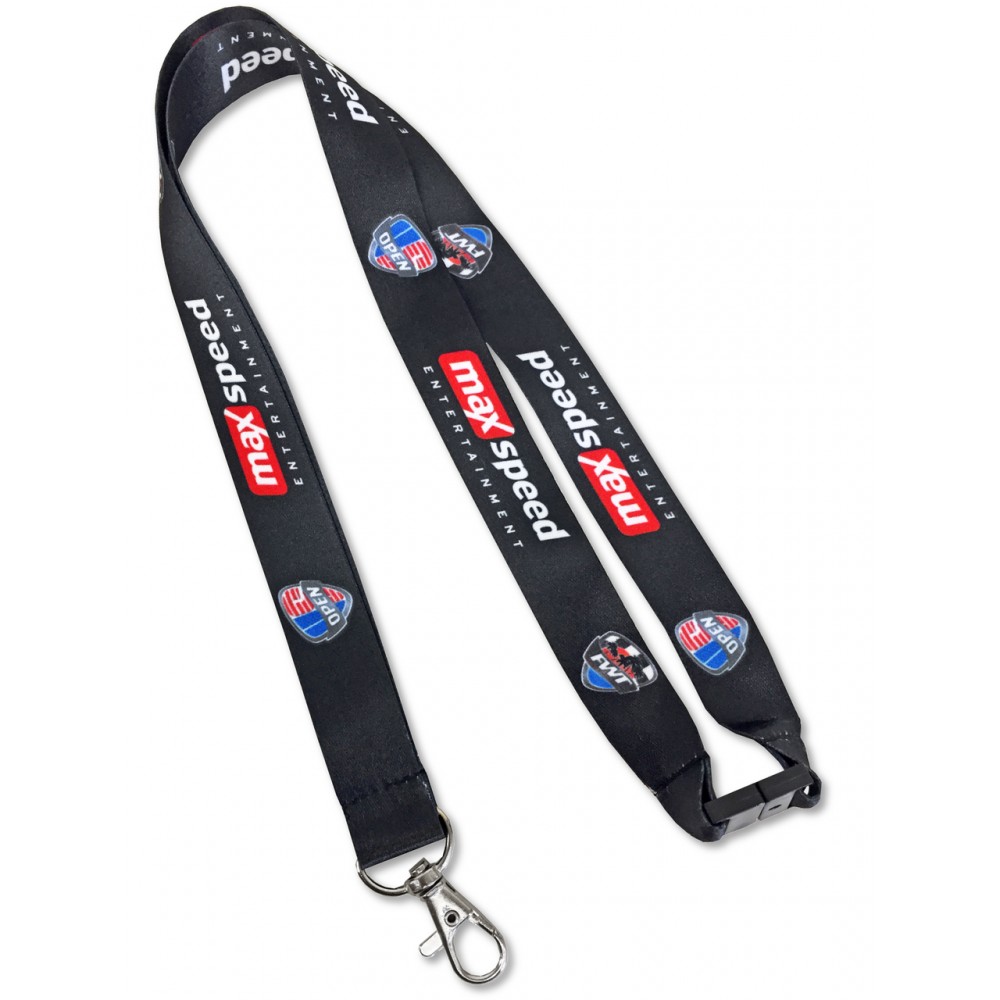 1/2" Recycled Sublimated Full Color PET Eco-friendly Lanyard Safety Breakaway with Logo