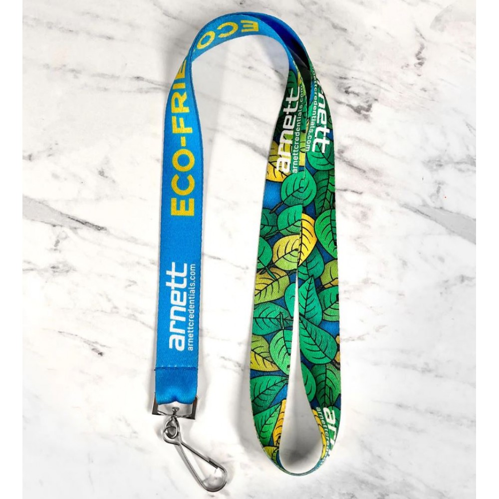 Logo Branded 1/2" Recycled Sublimated Full Color PET Eco-friendly Lanyard Logo Branded 1/2" Recycled Sublimated Full Color PET Eco-friendly Lanyard