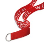 1" Woven Lanyard w/ Split Ring- "Classic" Weave with Logo