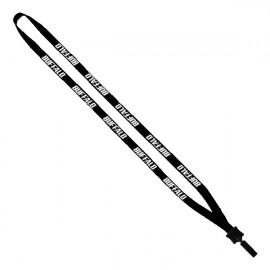 1/2" Cotton Lanyard with Plastic Clamshell & Bulldog Clip with Logo