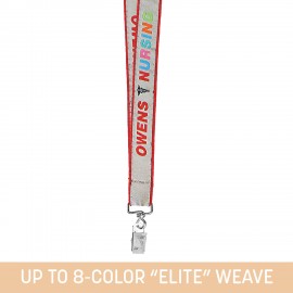 Custom 3/4" Woven Lanyard w. Swivel Bulldog Clip - "Elite" Weave