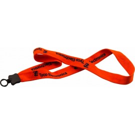 1" Cotton Lanyard with Plastic Clamshell & O-Ring with Logo
