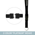 Customized 3/4" Woven Detachable Lanyard w/ Split Ring and Back Breakaway - "Platinum"