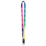 1/2" Tie Dye Lanyard w/ Plastic Snap Buckle Release & O-Ring Custom Imprinted