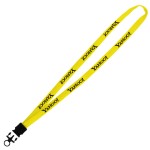 Logo Imprinted 3/8" Stretchy Elastic Lanyard w/ Plastic Snap Buckle Release & O-Ring
