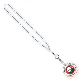 Personalized 3/4" Sublimated Lanyard with 4" Round ID Badge