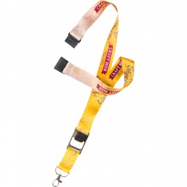 1" Heavy Weight Satin Lanyard with Metal Bottle Opener with Logo