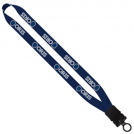 Logo Branded 3/4" Rpet Dye-Sublimated Waffle Weave Lanyard W/ Plastic Snap-Buckle Release & O-Ring
