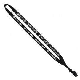 Logo Branded 1/2" Polyester Lanyard With Plastic Bulldog Clip