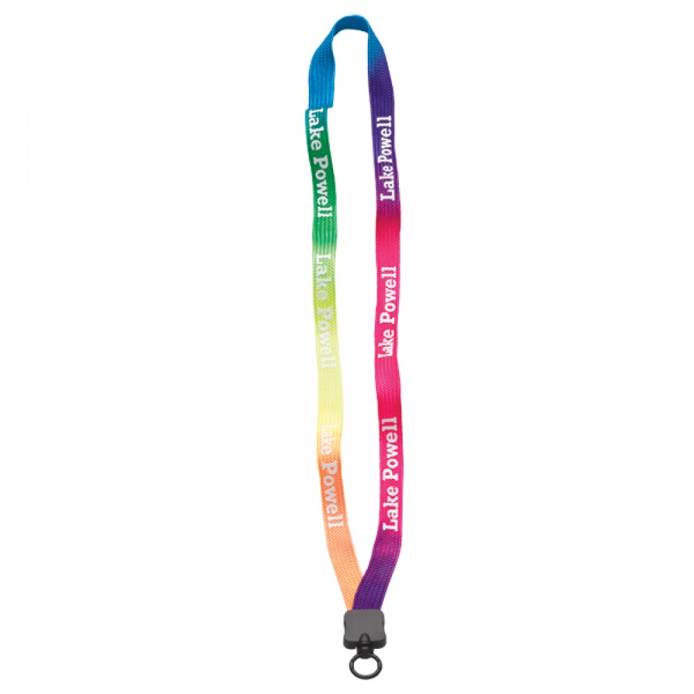 Logo Imprinted 1/2" Tie Dye Lanyard w/ Plastic Clamshell & O-Ring Logo Imprinted 1/2" Tie Dye Lanyard w/ Plastic Clamshell & O-Ring