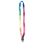 Logo Imprinted 1/2" Tie Dye Lanyard w/ Plastic Clamshell & O-Ring