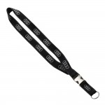 3/4" Imported Polyester Woven Lanyard W/ Plastic Metal Buckle with Logo